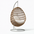 Hängesessel 105 x 105 x 195 cm aus Rattan Natur mit Metallgestell - freistehend