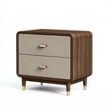 Nachttisch 60 x 40 x 60 cm Dunkelbraun Beige - Holzoptik mit zwei Schubladen
